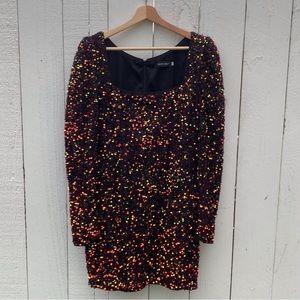 Miss Ord Taylor Swift inspired Party Mini Dress Sequins Size XLarge Black